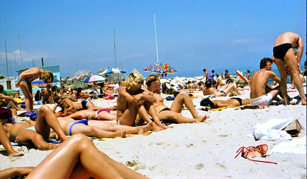 Plage de Cannes en 1980 Plage de Cannes en 1980