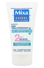 Mixa, Expert Peau Sensible Soin 2 en 1 Très Hydratant Anti-Imperfections