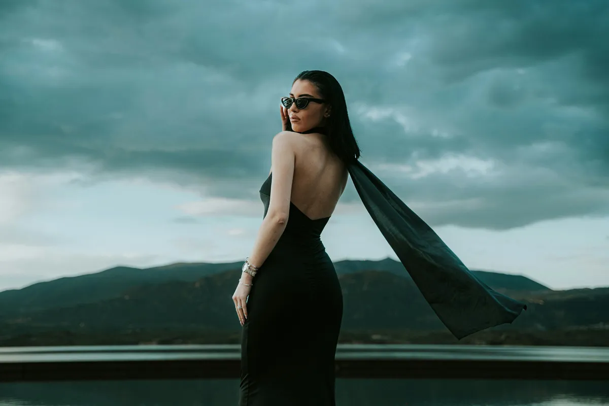 Robe longue à dos nu