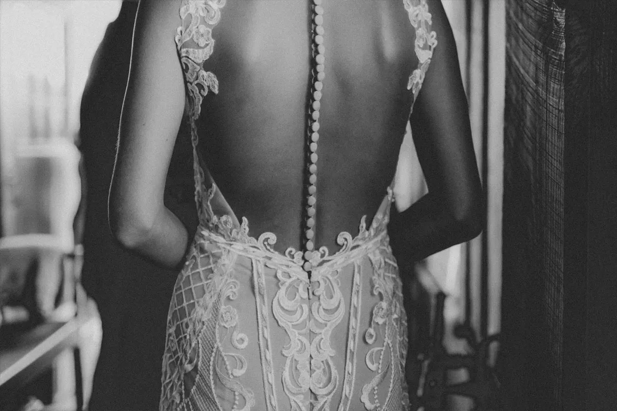 Robe longue à dos nu