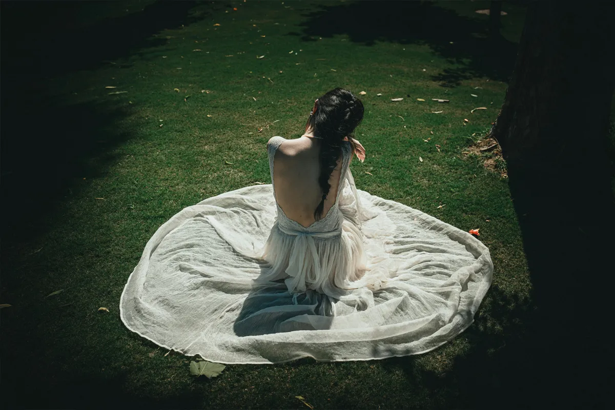 Robe longue à dos nu